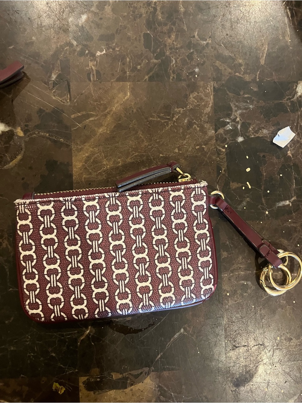 Tory Burch Maroon Logo Jacquard Gemini Crossbody Bag with wallet - Picture 5 of 5